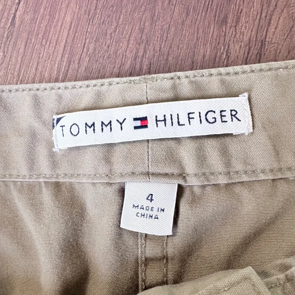 Vintage 2005 Tommy Hilfiger Khaki Cargo Mini Skirt Size 4 Beige Utility